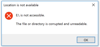 Drive Corruption Error